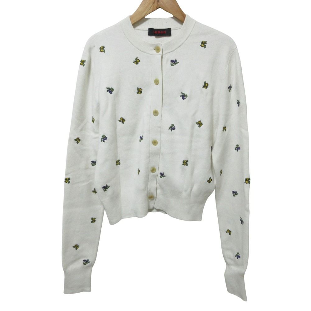 クリーニング済 22SS CABaN キャバン トゥモローランド エンブロイダリー カシミヤブレンド ニット カーディガン F アイボリー レディース 古着