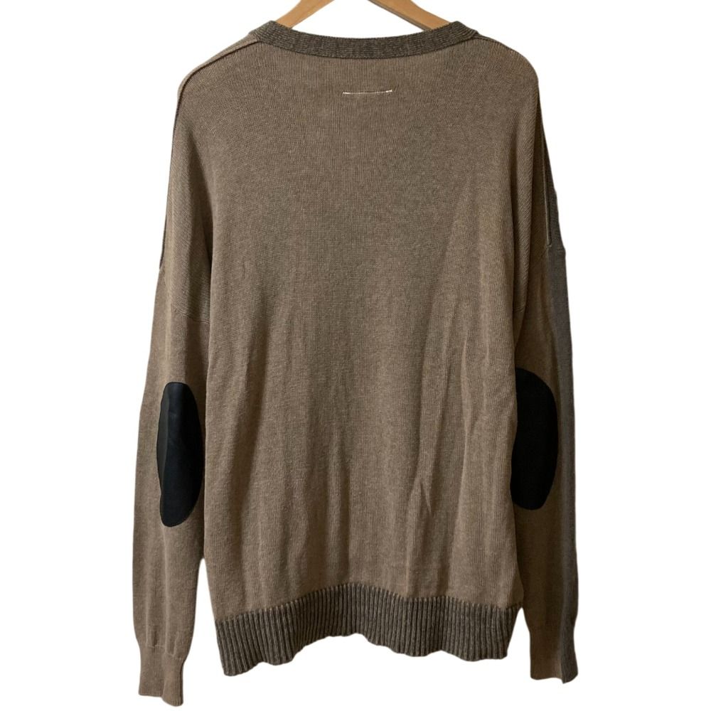 22SS MM6 エムエムシックス メゾンマルジェラ TONAL COLOUR BLOCK KNITTED CARDIGAN カーディガン S52HA0245 サイズM ブラウン レディース 古着