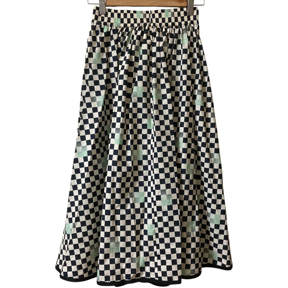 24SS Max Mara Weekend マックスマーラウィークエンド PHANTASIE コットンポプリンチェッカースカート サイズ34 マルチ レディース 古着