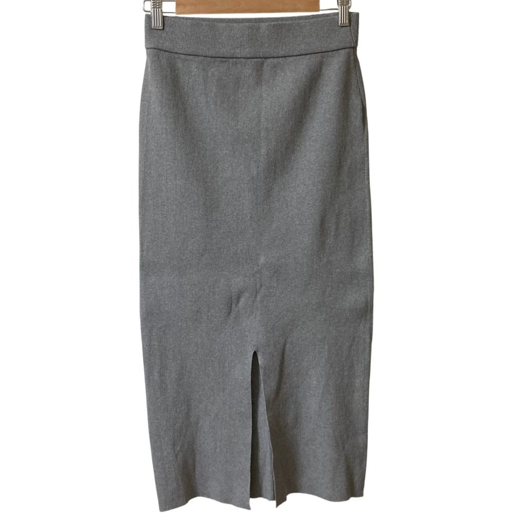 25 SS MUSE de Deuxieme classe ミューズドゥーズィエムクラス LOREL D RIB スカート サイズ36 グレー レディース 古着