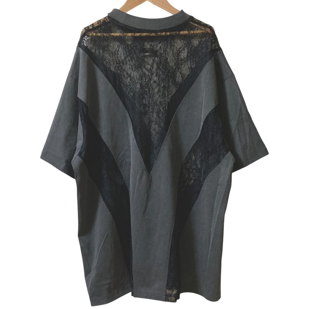 PRANK PROJECT プランクプロジェクト Pigment Lace Top オーバーサイズブラウス Fサイズ ブラック レディース 古着