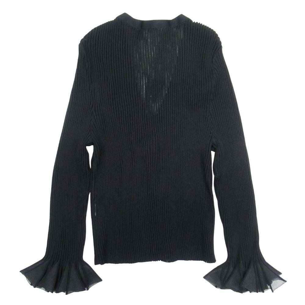 25aw GRACE CONTINENTAL グレースコンチネンタル シアーフリルニットカーディガン 羽織 36 黒 ブラック 0125353210 レディース 古着