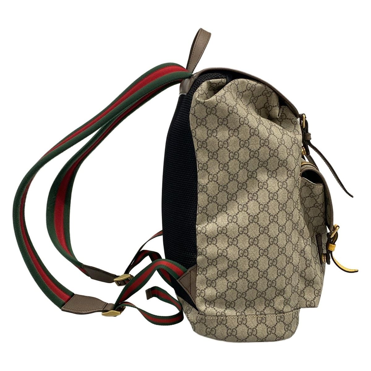 GUCCI グッチ リュックサック ソフトGGスプリームバックパック 473869 ダークブラウン×ベージュ×イエロー レザー