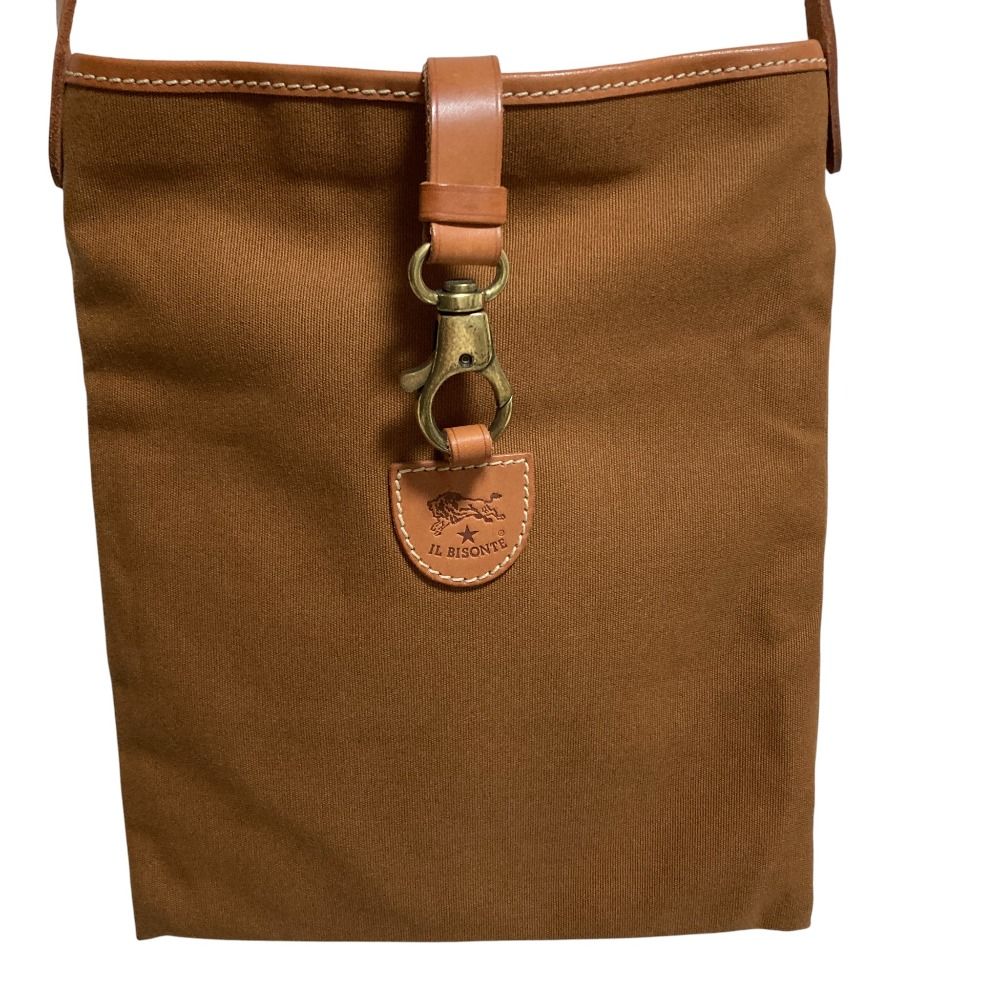 美品 IL BISONTE イルビゾンテ キャンバス レザー ショルダーバッグ  