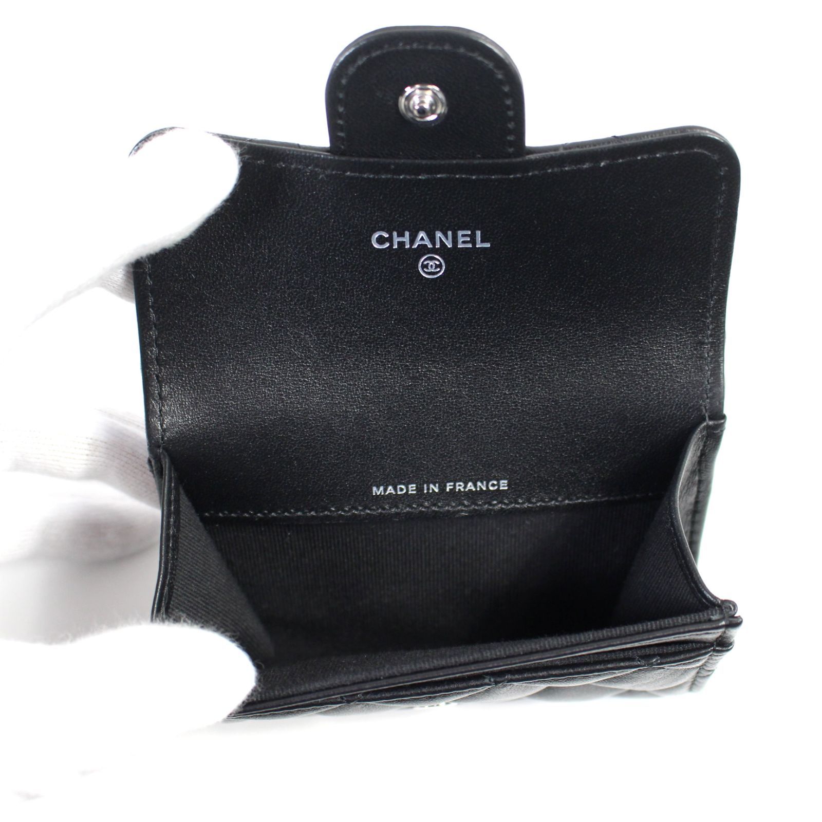  シャネル マトラッセ ソーブラック ラムスキン カードケース AP 0214 10798 コインケース 小銭入れ 小物