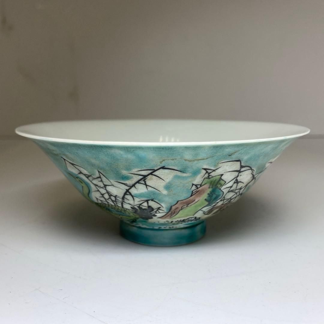 中国清時代　大清康熙年製　粉彩花鳥画鉢　11.9㎝ 東Y7-0212☆2Fタルチ 中国清時代 大清康熙年製 粉彩花鳥画鉢 11.9㎝ 東Y7-0212☆2Fタルチ