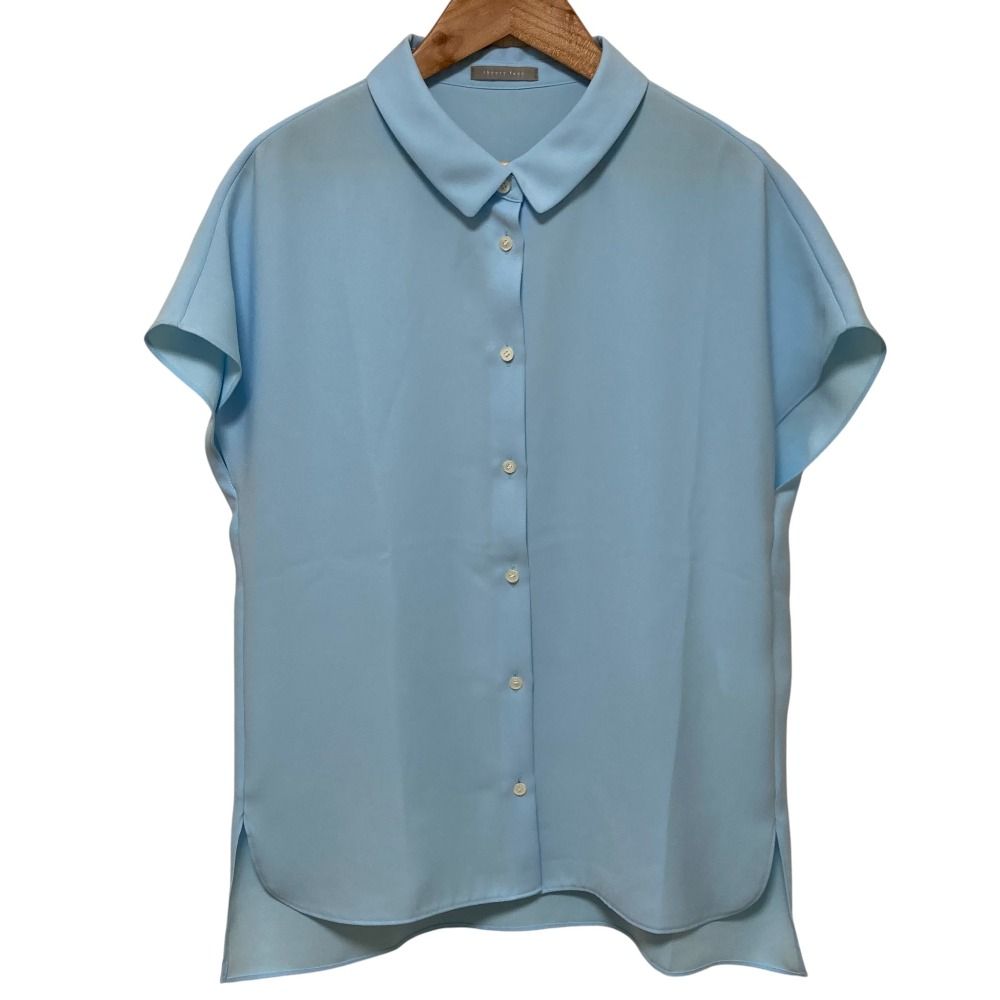 24SS Theory luxe セオリーリュクス MARVINE SERRA ブラウス シャツ サイズ38 ライトブルー レディース 古着