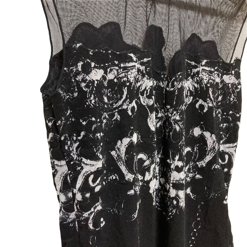 VIVIENNE TAM ヴィヴィアンタム パワーネット ノースリーブ カットソー サイズ0 ブラック レディース 古着