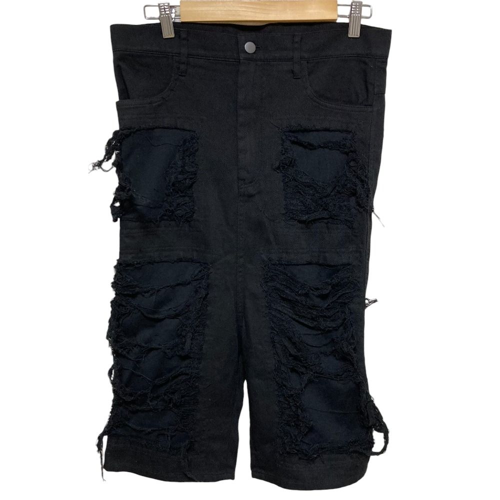 CHRISTIAN DADA クリスチャンダダ ダメージ加工 サルエルショートパンツ サイズS ブラック メンズ 古着
