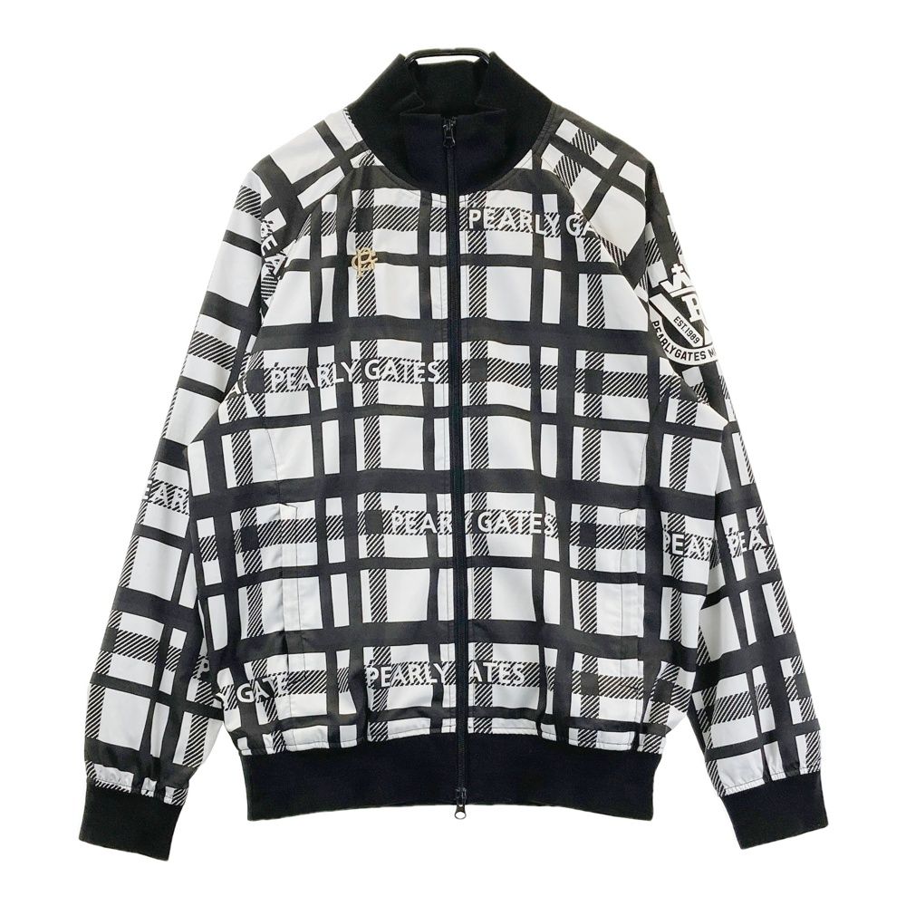 サイズ 5 PEARLY GATES パーリーゲイツ 蓄熱 ジップジャケット チェック ロゴ総柄 ブラック系 240101549791 ゴルフウェア メンズ ストスト