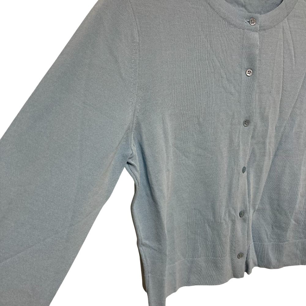 FOXEY フォクシー Upper Standard ニットカーディガン 36823 サイズ38 ブルー レディース 古着