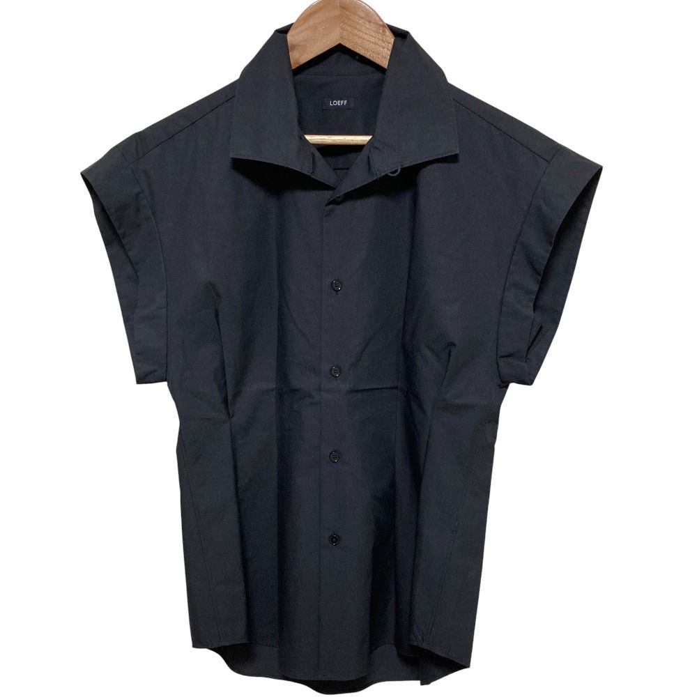 LOEFF ロエフ スーピマコットンブロードウエストポイントクラシカルシャツ 8816-299-0014 サイズ1 ブラック レディース 古着