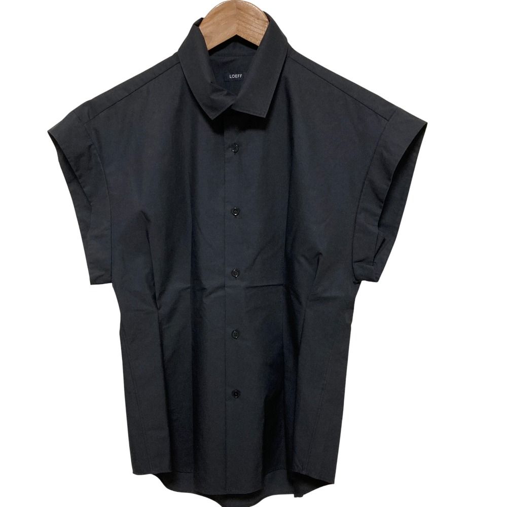 LOEFF ロエフ スーピマコットンブロードウエストポイントクラシカルシャツ 8816-299-0014 サイズ1 ブラック レディース 古着