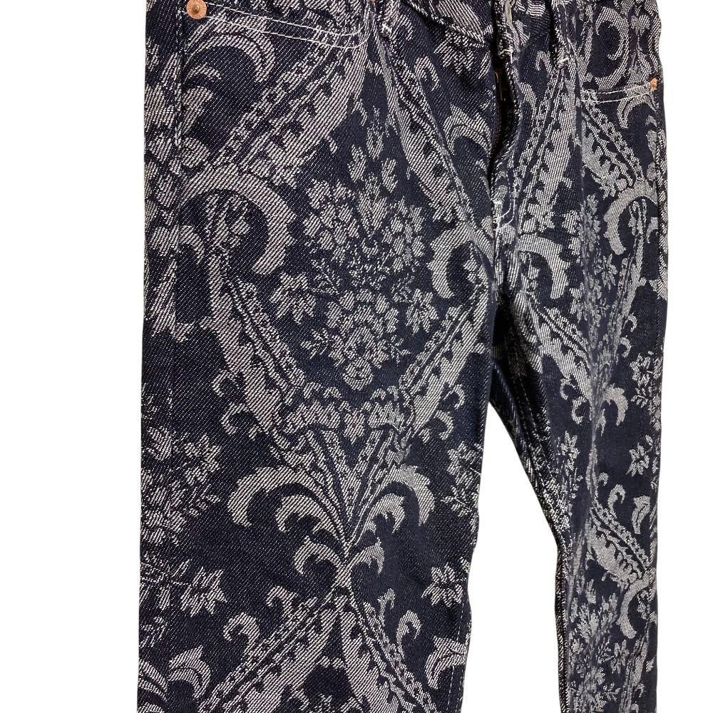 AD2011 JUNYA WATANABE ジュンヤワタナベ コムデギャルソン ダマスクジャガード デニムパンツ JI-P202 XS インディゴ レディース 古着