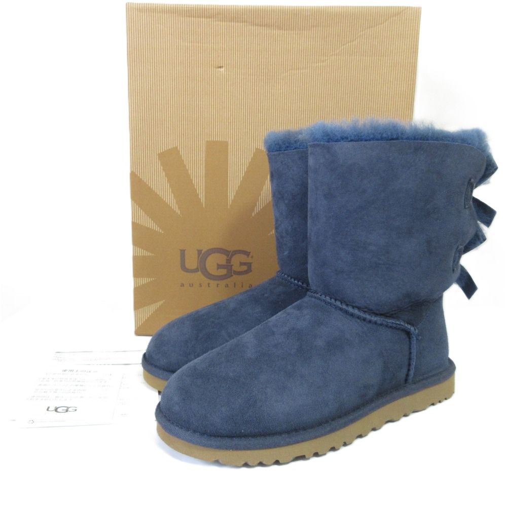 UGG アグ W BAILEY BOW リボンムートンブーツ 1002954 サイズUS 6 23 cm ネイビー レディース 古着