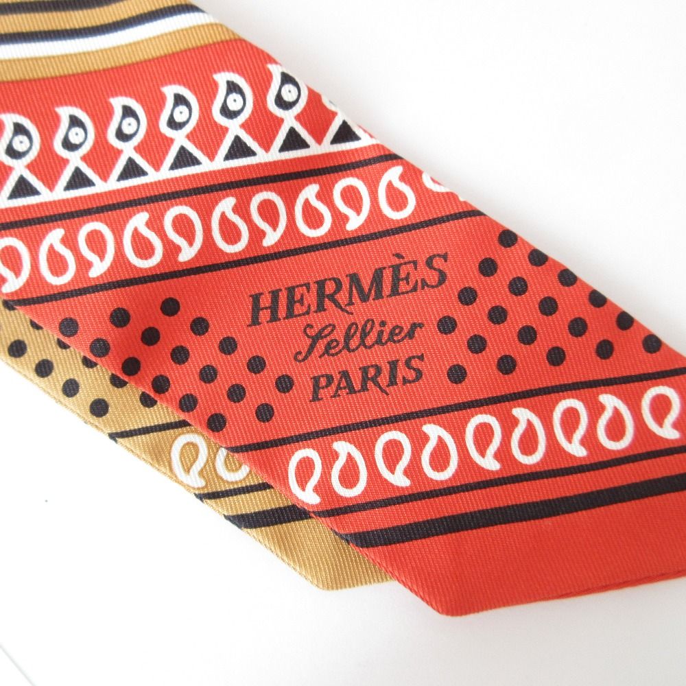  HERMES エルメス エプロンドール シルク ツイリースカーフ ベージュ レディース 古着 ストール ショール 小物