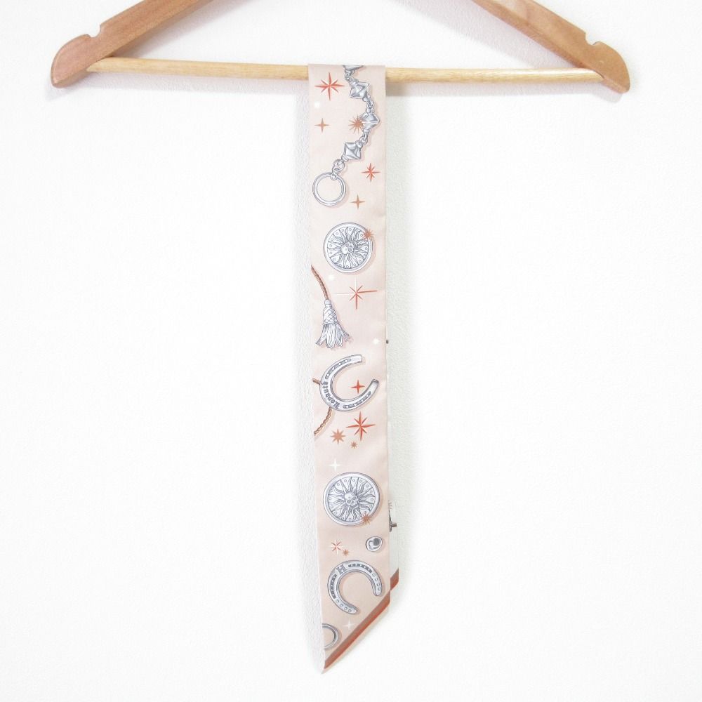 25 AW HERMES エルメス C est la Fete シルク ツイリースカーフ ベージュ レディース 古着