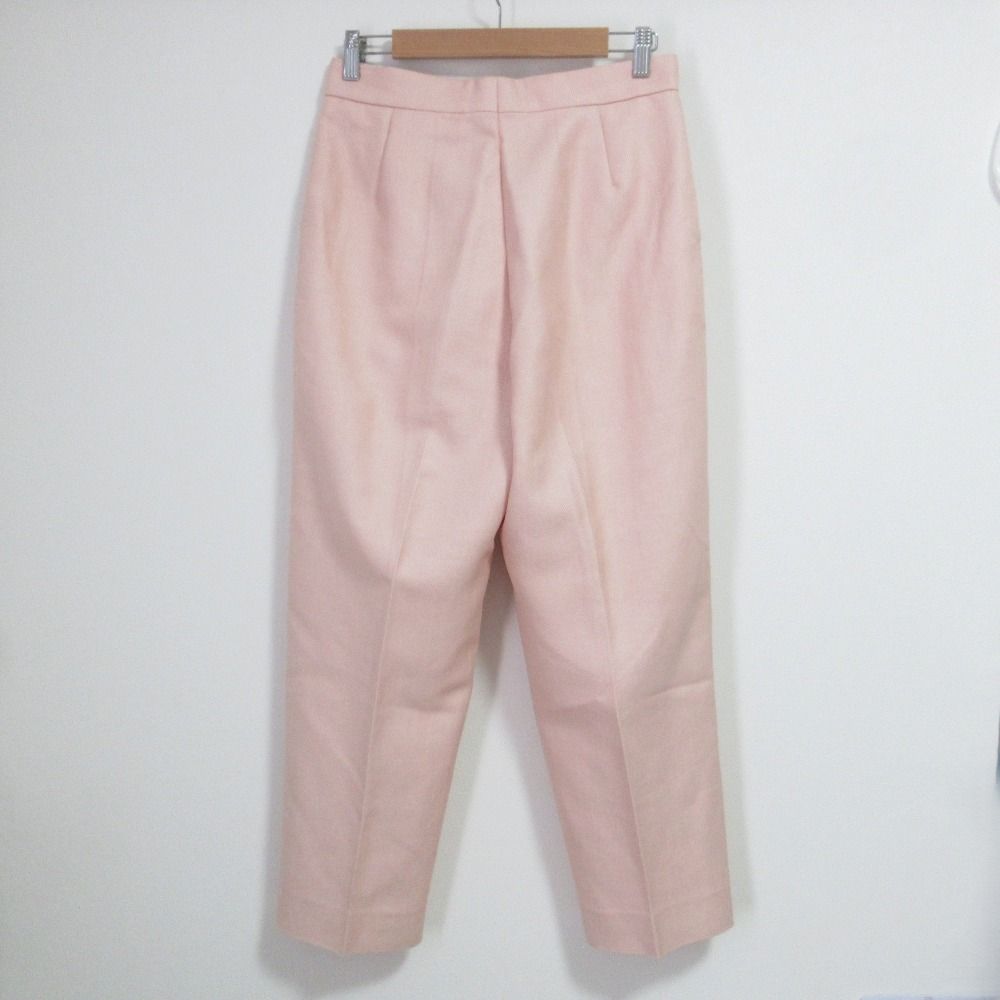 Drawer ドゥロワー コットンナイロンツイルタックパンツ テーパードパンツ 38 ピンク レディース 古着