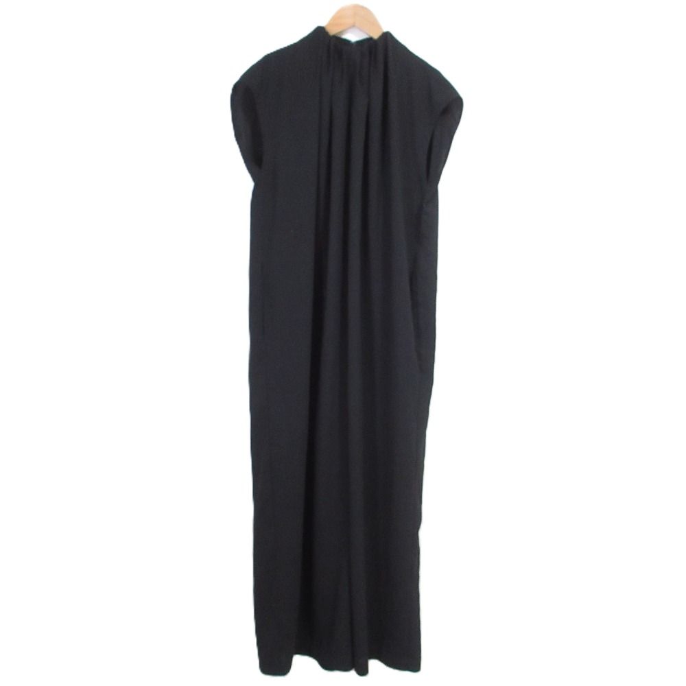 24SS ENFOLD エンフォルド ギャザーネック オールインワン 300HS133-1960 38 ブラック レディース 古着