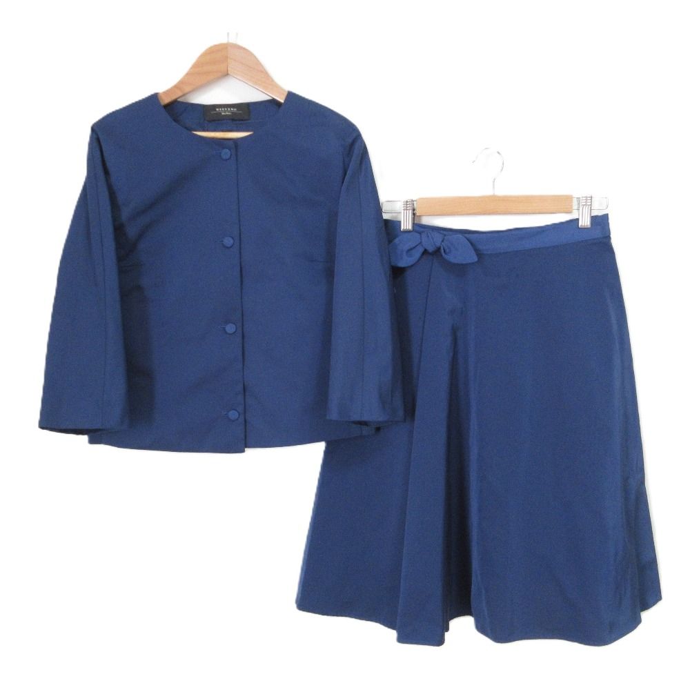 Max Mara WEEKEND マックスマーラウィークエンド ノー ジャケット スカート セットアップ サイズ40 36 ブルー レディース 古着