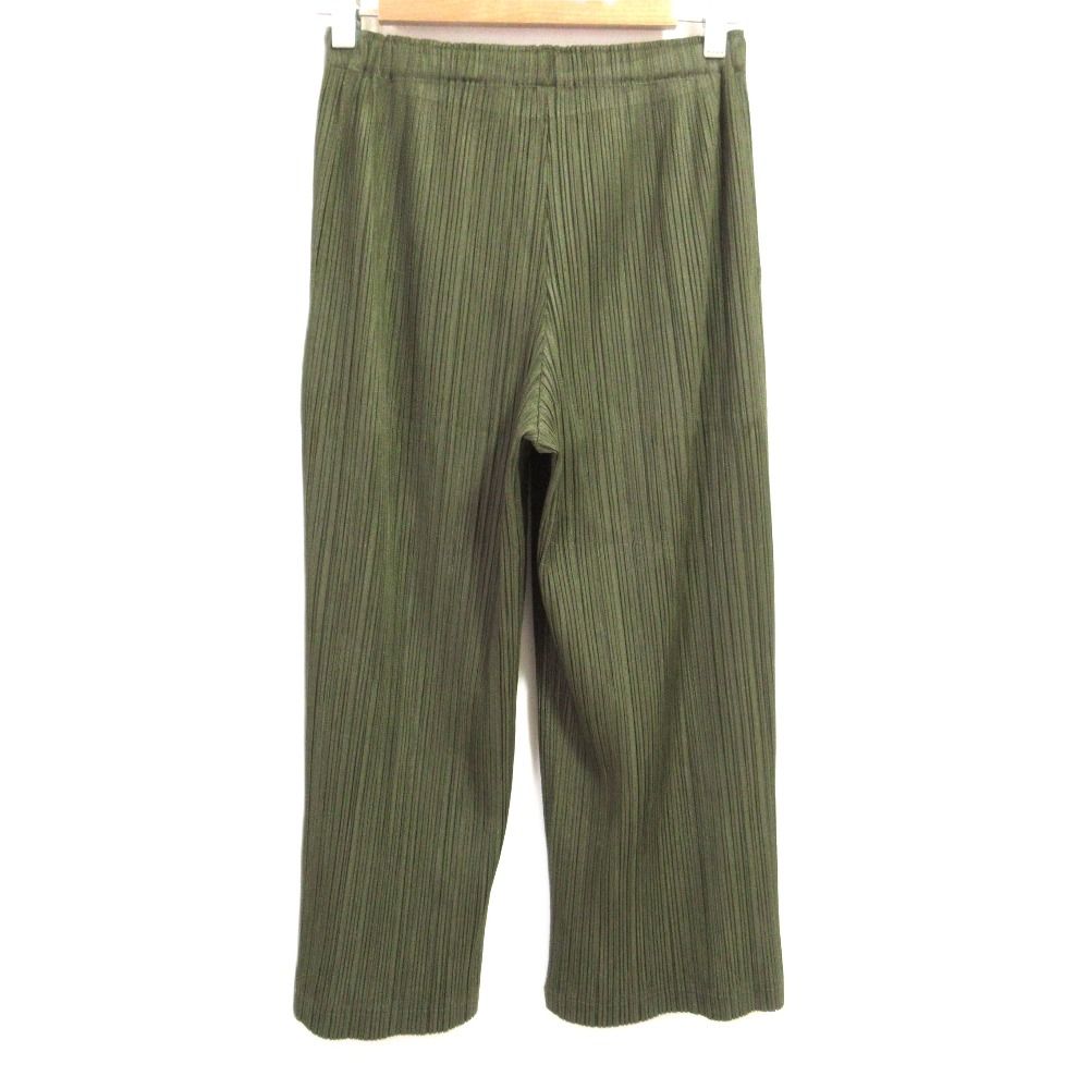 PLEATS PLEASE ISSEY MIYAKE プリーツプリーズ イッセイミヤケ イージーパンツ PP33-JF403 サイズ3 カーキ レディース 古着
