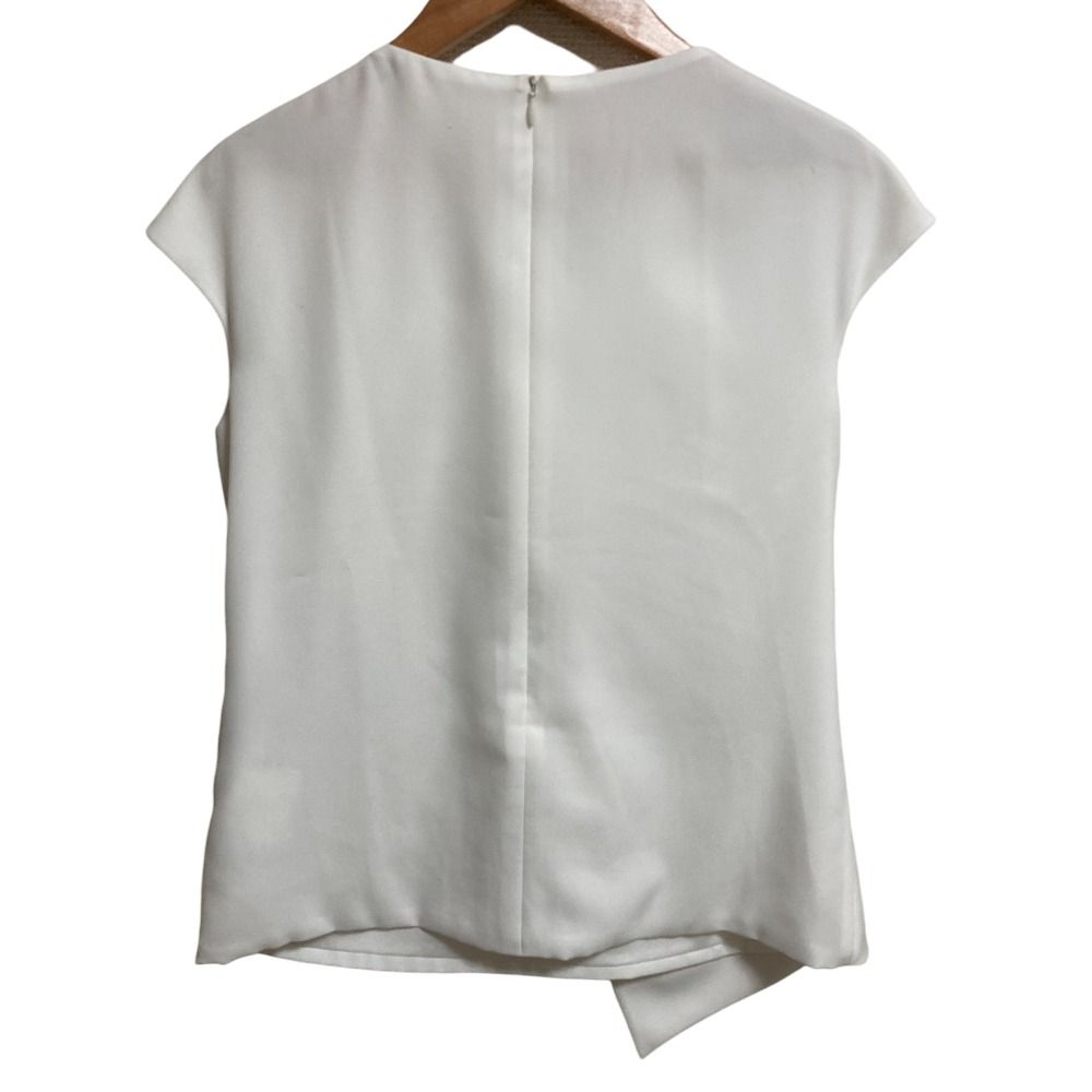 FOXEY NEW YORK フォクシーニューヨーク White Cut Sew アシンメトリーブラウス 36498 サイズ38 ホワイト レディース 古着