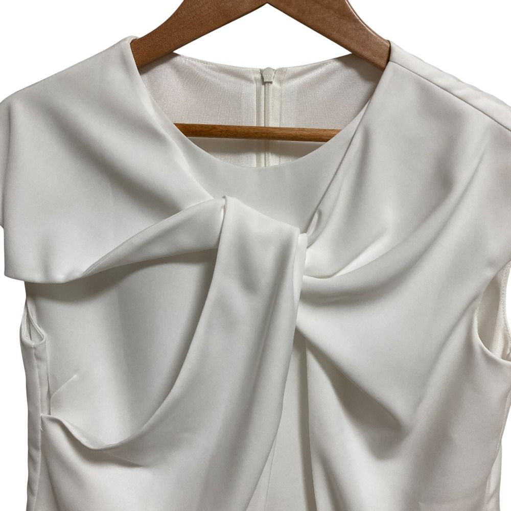  FOXEY YORK フォクシーニューヨーク White Cut Sew アシンメトリーブラウス 36498 サイズ38 ホワイト レディース 古着 ノースリーブ シャツ ブラウス