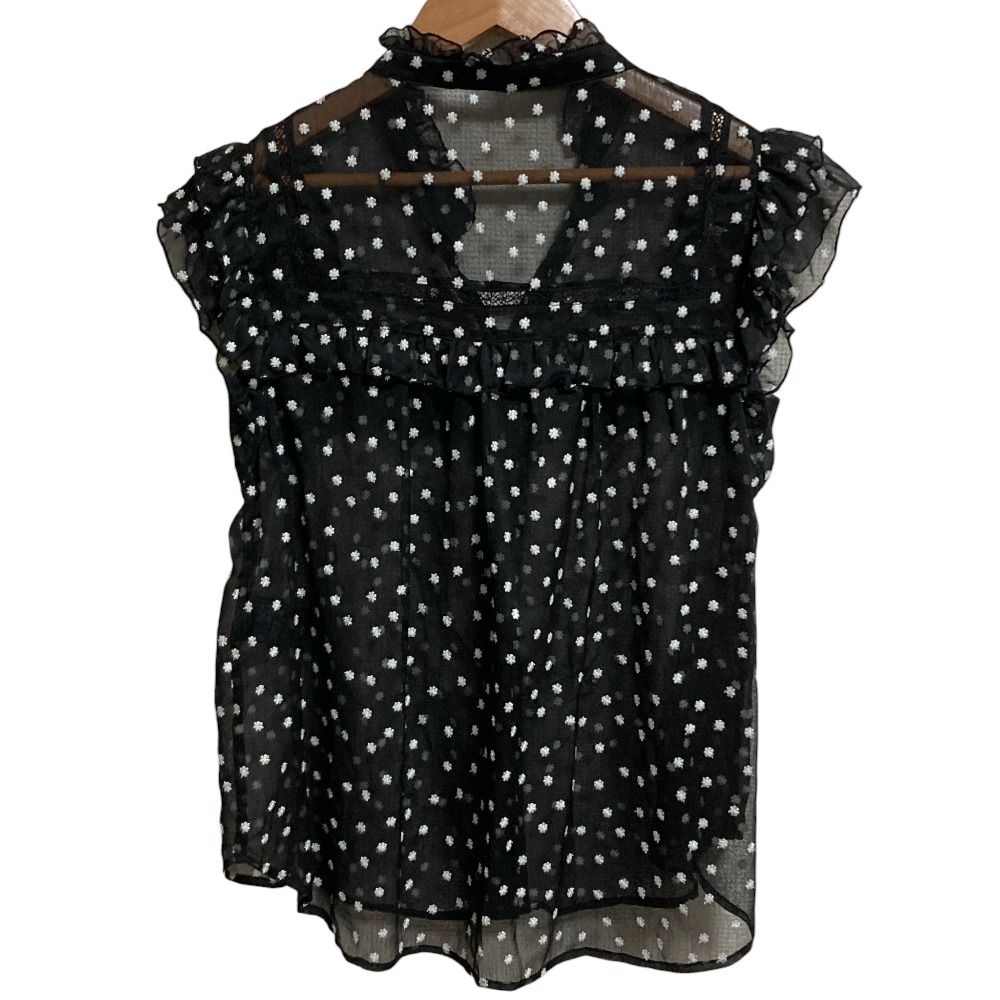 25SS IENA イエナ 楊柳フリルピンタックフレンチ ブラウス ブラック レディース 古着