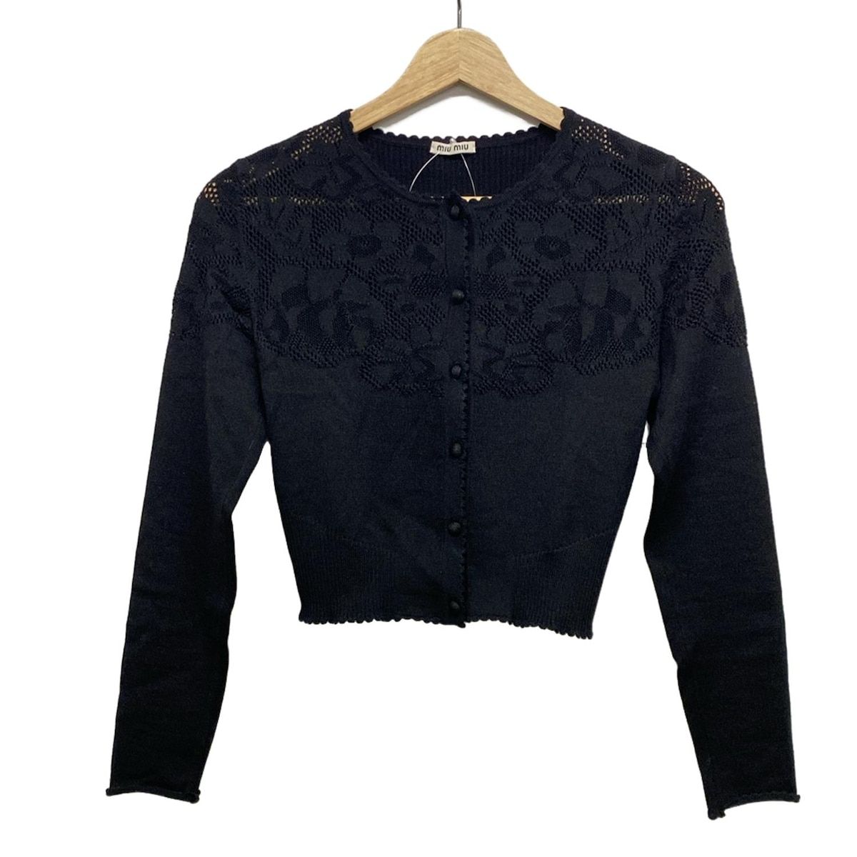 miumiu ミュウミュウ カーディガン サイズ38 S レディース MMC816 黒 長袖