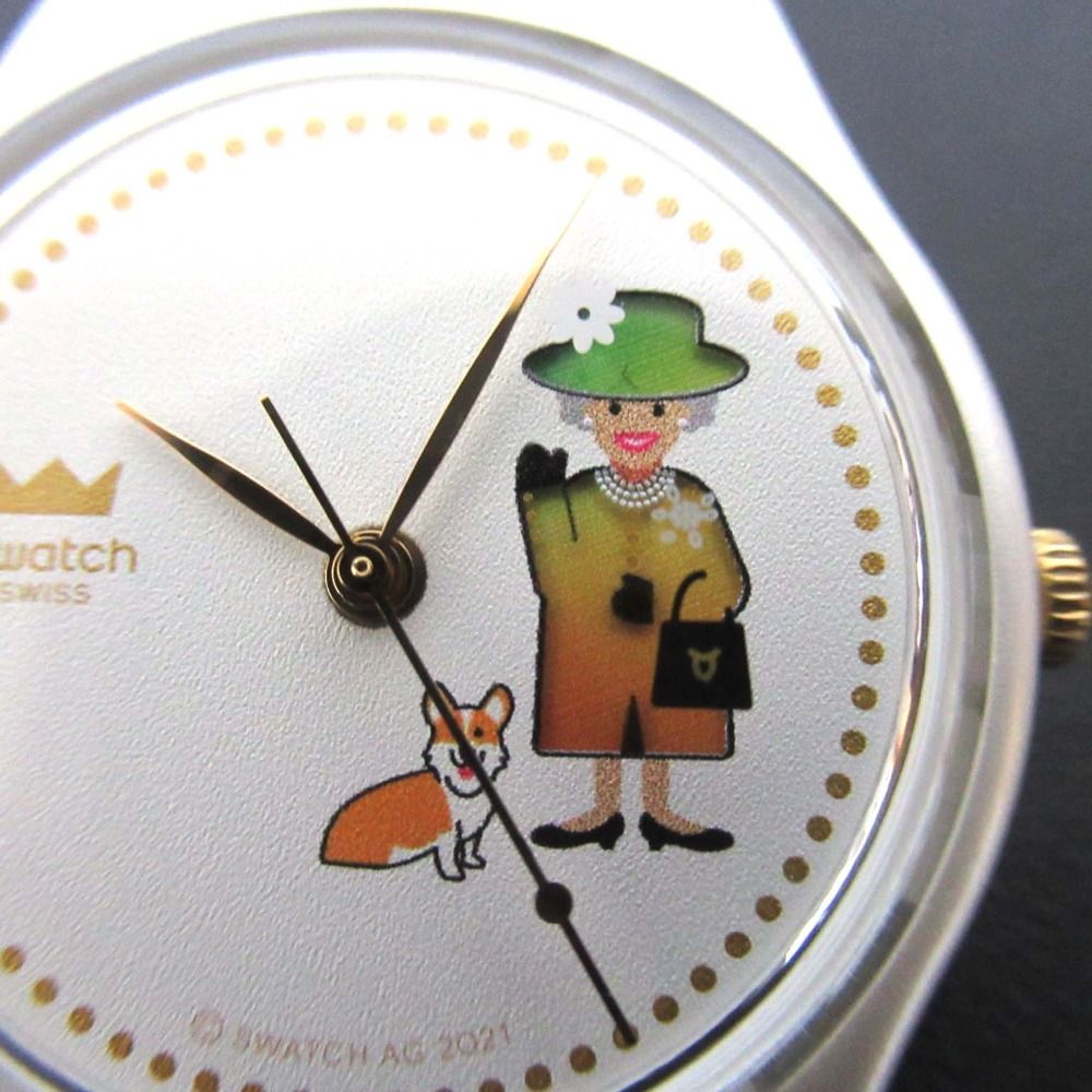 未使用 Swatch スウォッチ エリザベス女王 在位70周年記念モデル