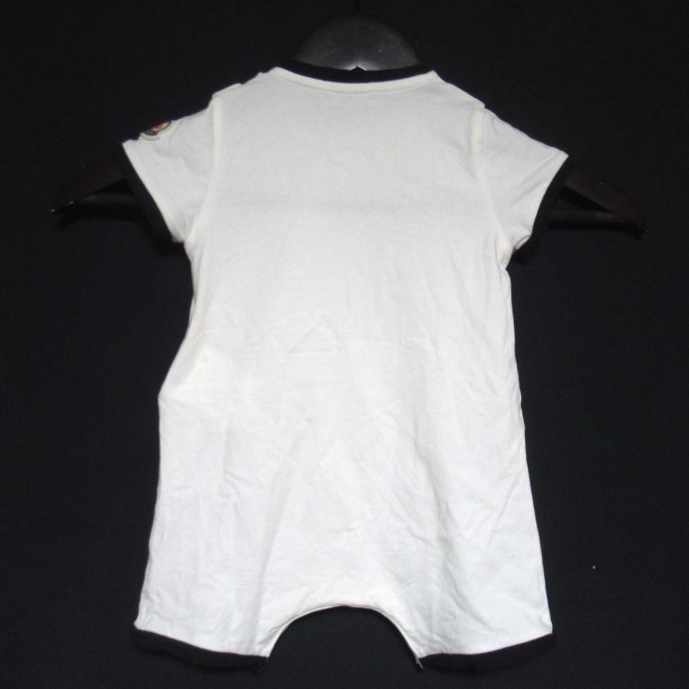 MONCLER モンクレール ミニワッペン プリント ロンパース ベビー服 9 12 76 cm オフホワイト キッズ 古着