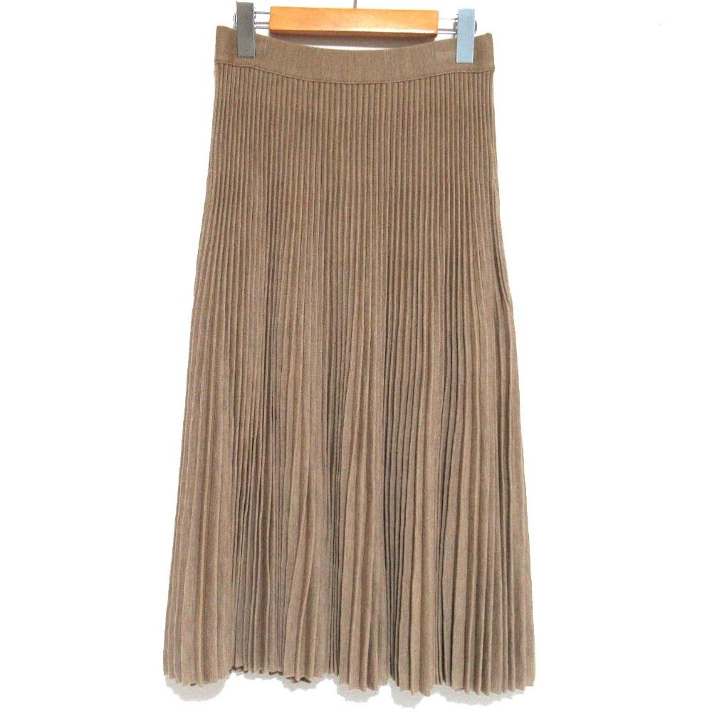 CELINE セリーヌ フィービー期 ミモレ丈 ニット プリーツスカート Sサイズ モカブラウン レディース 古着