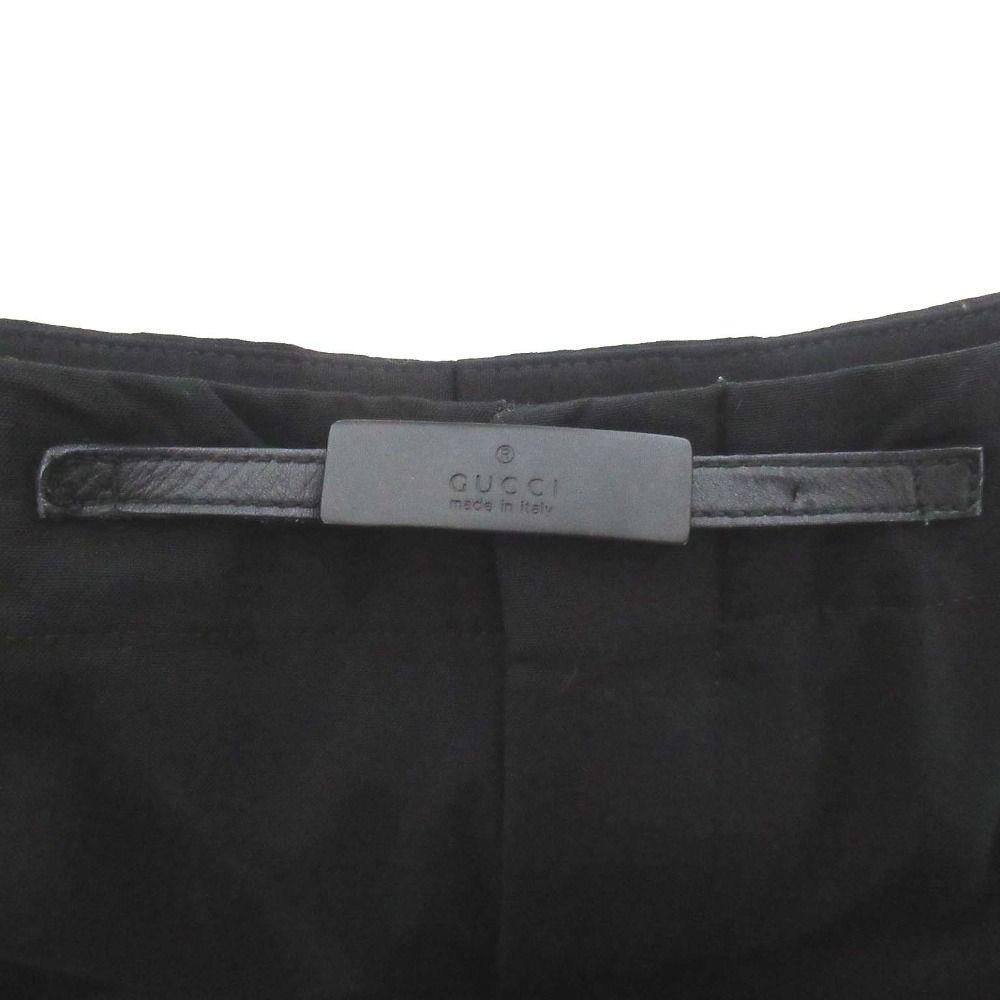  GUCCI グッチ トムフォード期 ワイド テーパード スラックスパンツ サイズ44 ブラック レディース 古着 スラックス パンツ