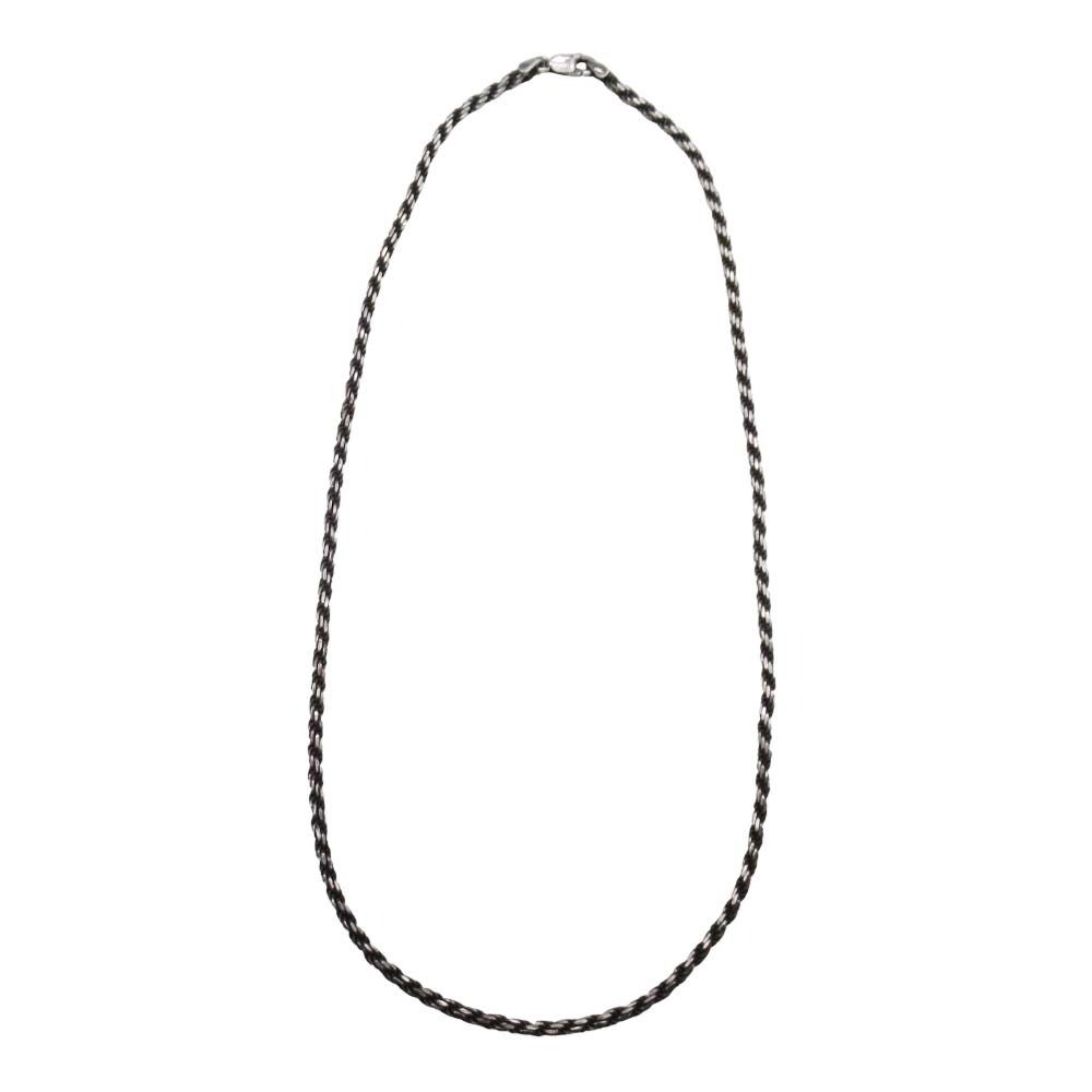 ノーブランド イタリア製 フレンチロープチェーン ネックレス シルバー ジュエリー 925刻印 18.3g メンズ レディース 古着