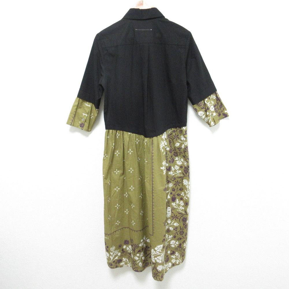 トップファッション販売。 MM6 Martin Margiela エムエムシックス マルタンマルジェラ レイヤード シャツ ワンピース サイズ40 ブラック レディース 古着