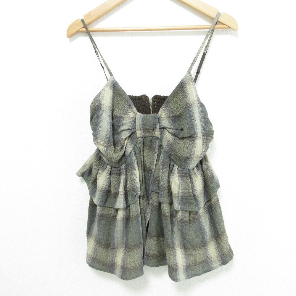 25 AW DOUBLE ダブル クロージング ウールヴィスコース ティアードビスチェ F グレー レディース 古着