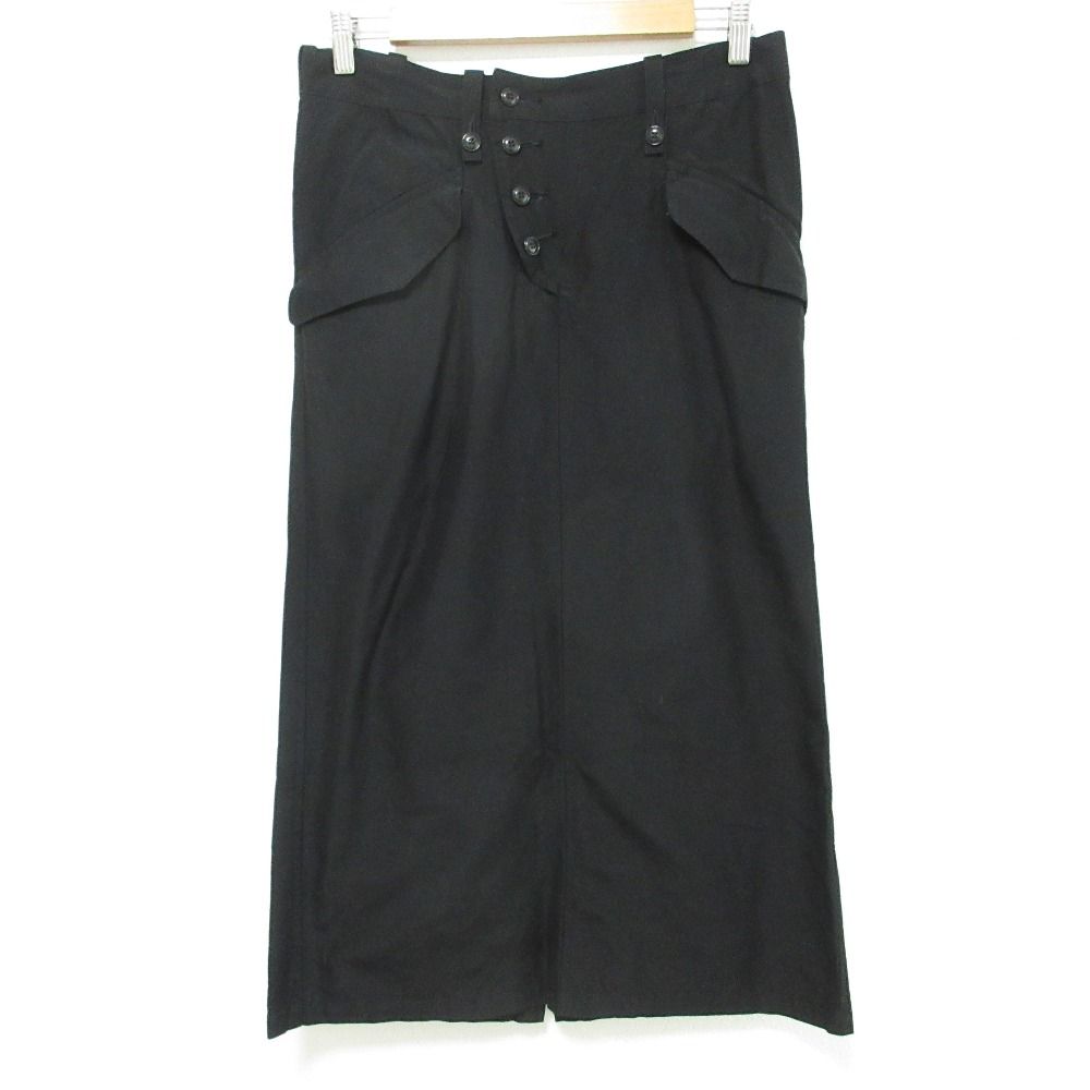 Y s ワイズ ヨウジヤマモト ロングコットンスカート YO-S11-210 サイズ3 ブラック レディース 古着