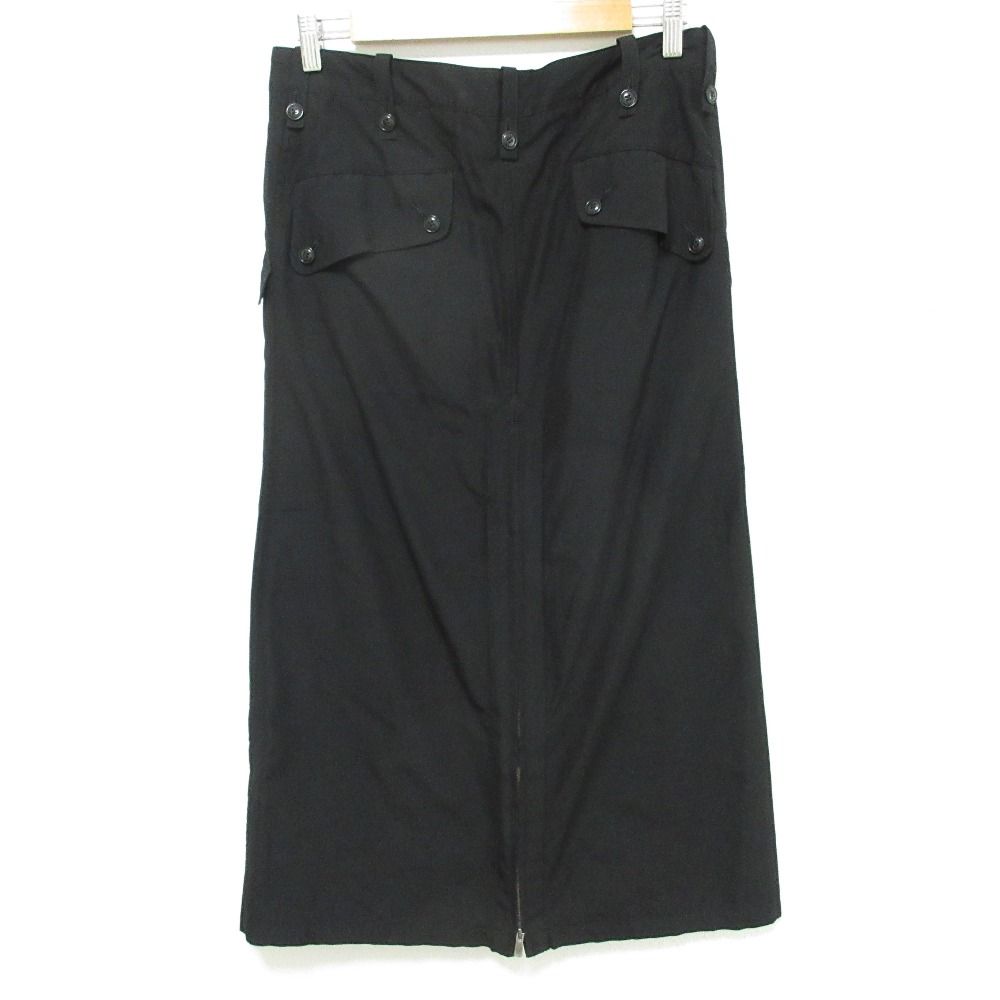 Y s ワイズ ヨウジヤマモト ロングコットンスカート YO-S11-210 サイズ3 ブラック レディース 古着