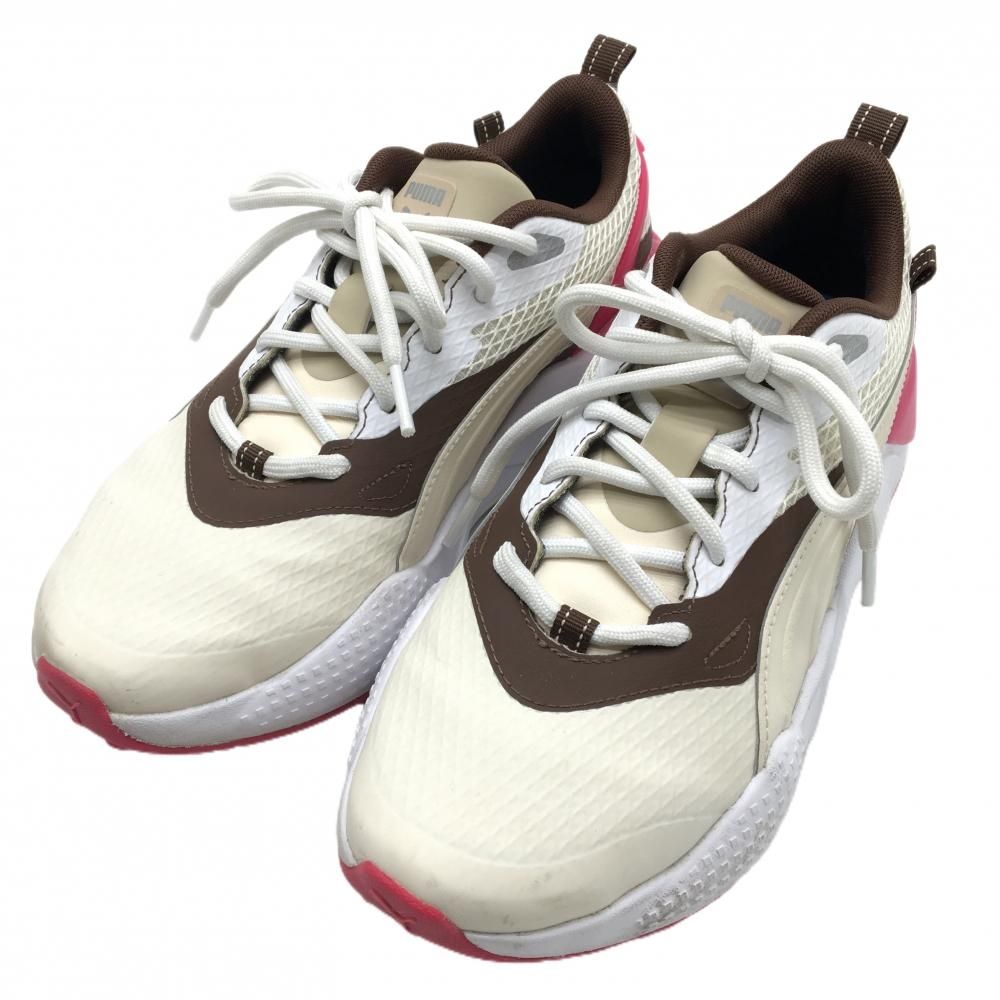 プーマ ゴルフシューズ ライトベージュ×ブラウン スパイクレス 309771-05 レディース 24.5 ゴルフウェア モデル PUMA