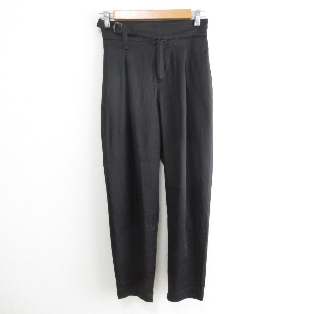 23 SS ISSEY MIYAKE イッセイミヤケ サテン イージーパンツ サイズ1 ブラック レディース 古着