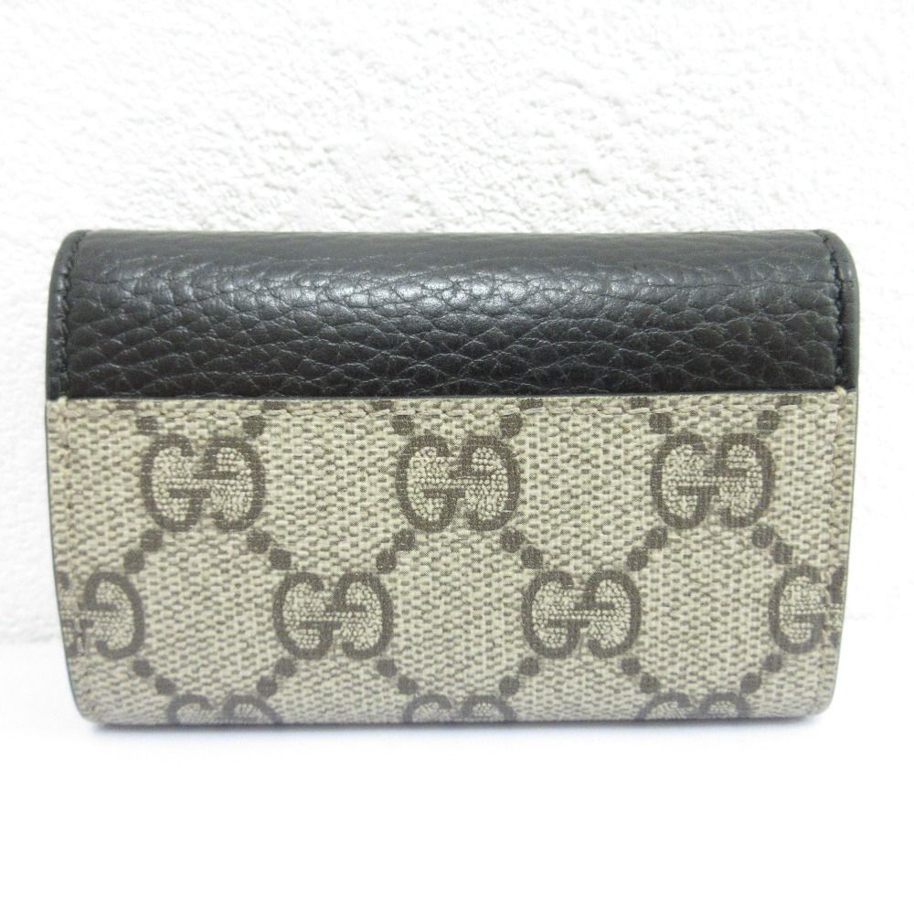 美品 GUCCI グッチ GGマーモント スプリーム 6連キーケース ブラック