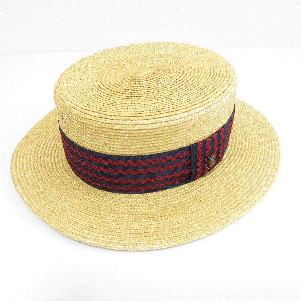 arth アース BOATER HAT カンカン帽 ボーラーハット ストローハット ナチュラル メンズ レディース 古着