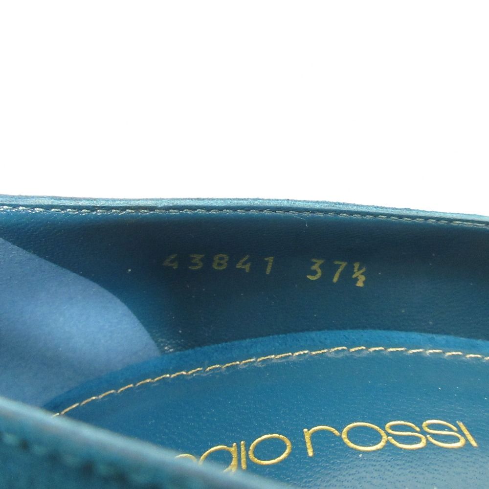  sergio rossi セルジオロッシ スウェード ポインテッドトゥパンプス サイズ37 1 2 24.5 cm相当 ブルー レディース 古着 ハイヒール パンプス パンプス