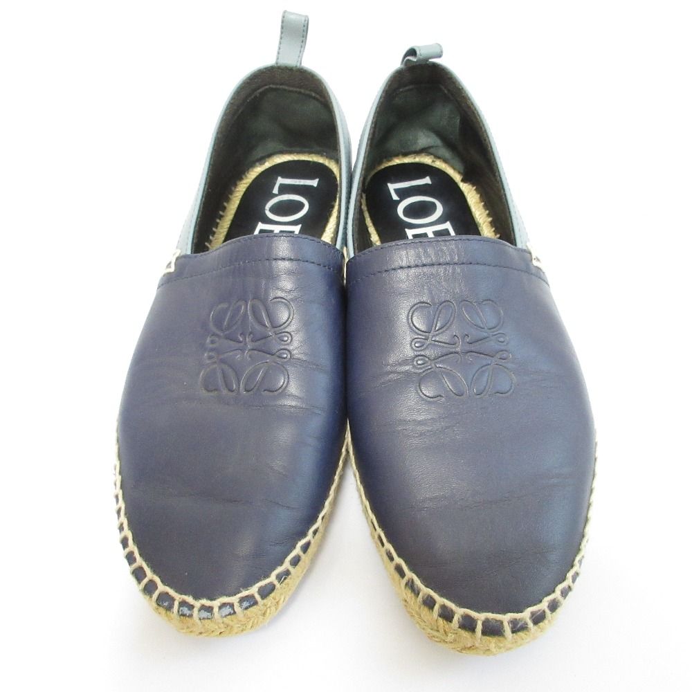 LOEWE ロエベ アナグラム エスパドリーユ スリッポン サイズ43 27.5cm相当 ネイビー ブルー メンズ 古着