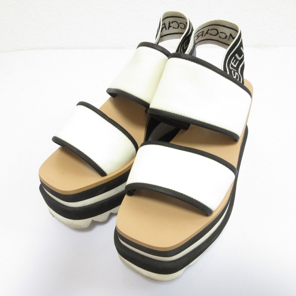 STELLA McCARTNEY ステラマッカートニー エリス プラットフォーム サンダル サイズ34 21 cm相当 ホワイト レディース 古着
