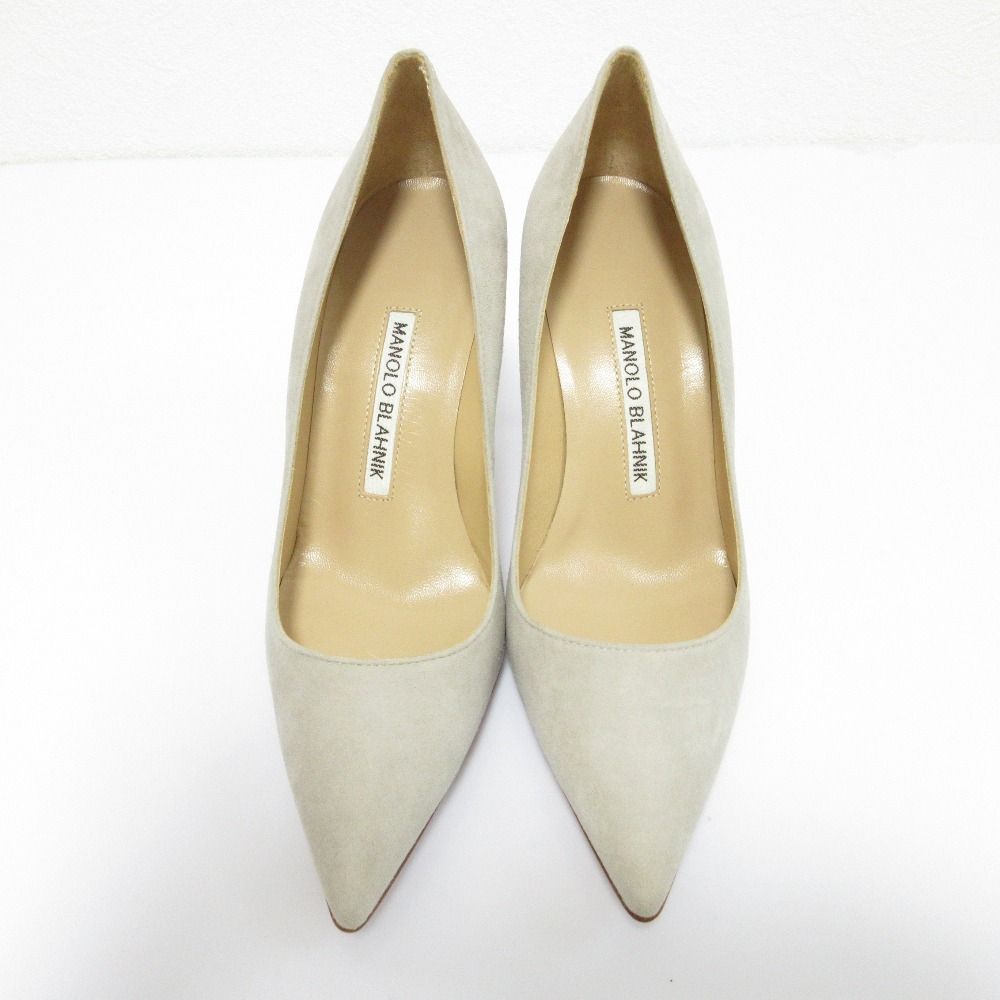 MANOLO BLAHNIK マノロブラニク BB 90 スエード ポインテッドトゥ パンプス サイズ34 1 2 22 cm相当 グレー レディース 古着