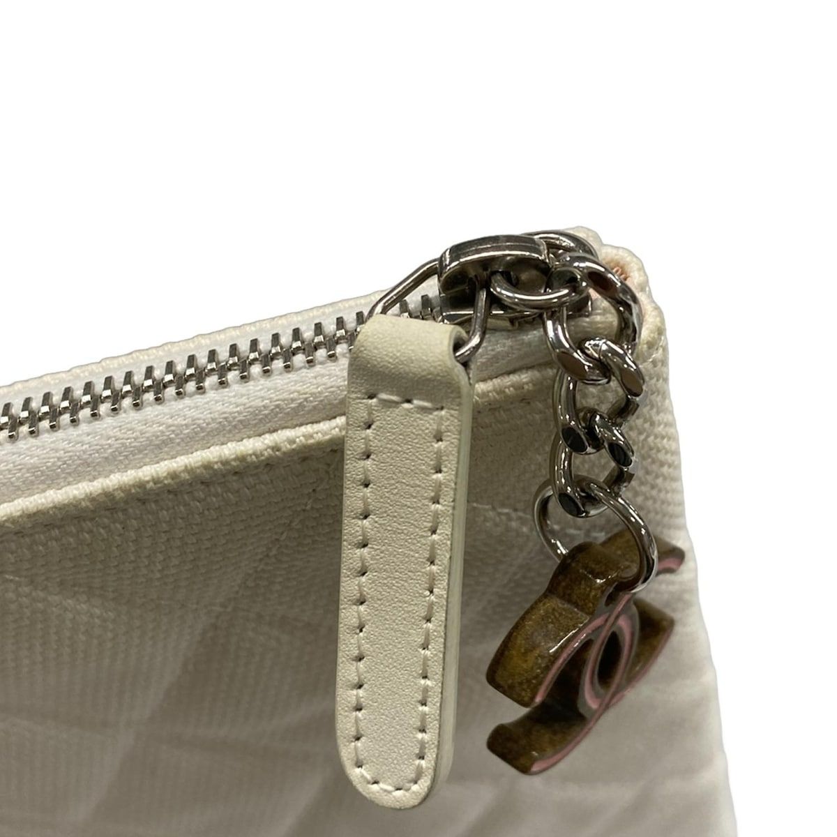  CHANEL シャネル クラッチバッグ マトラッセ 白×ライトピンク×マルチ ココマーク キルティング クラッチバッグ バッグ