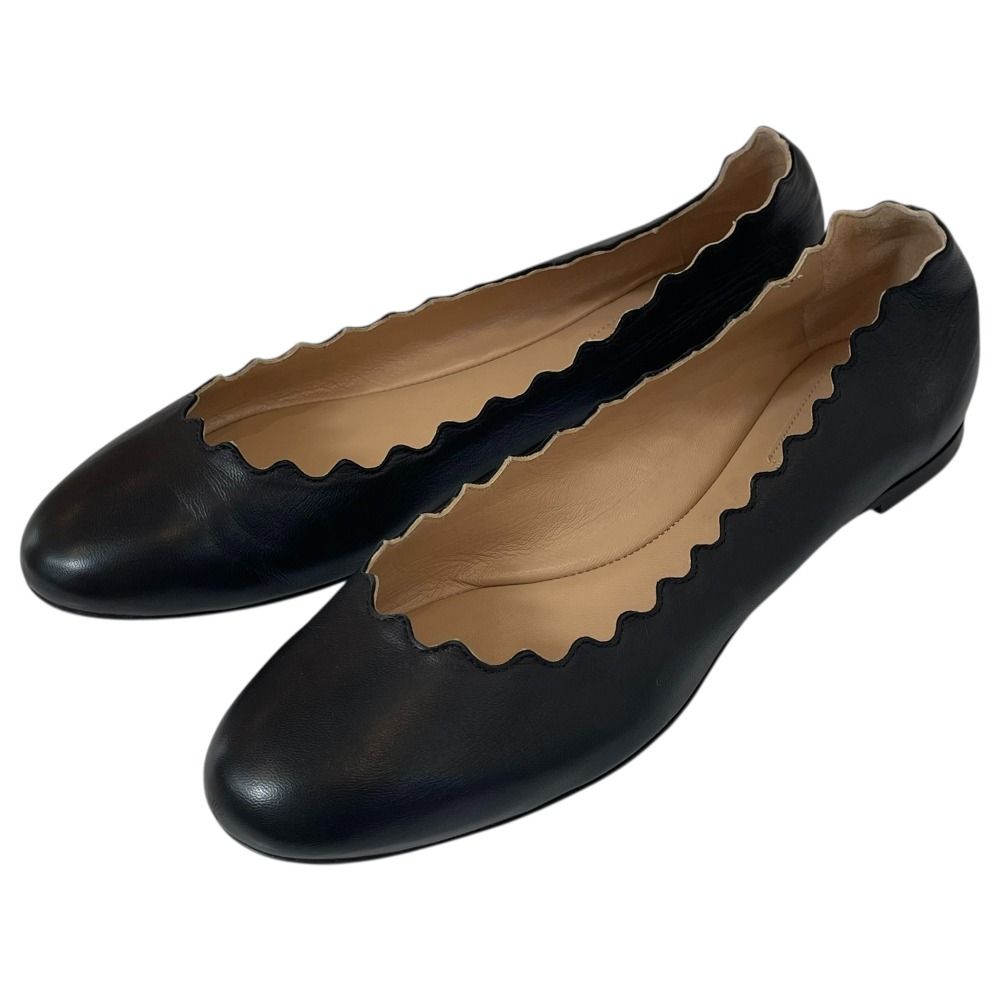 良品 Chloe クロエ スカラップ フラットシューズ パンプス 36/23cm相当