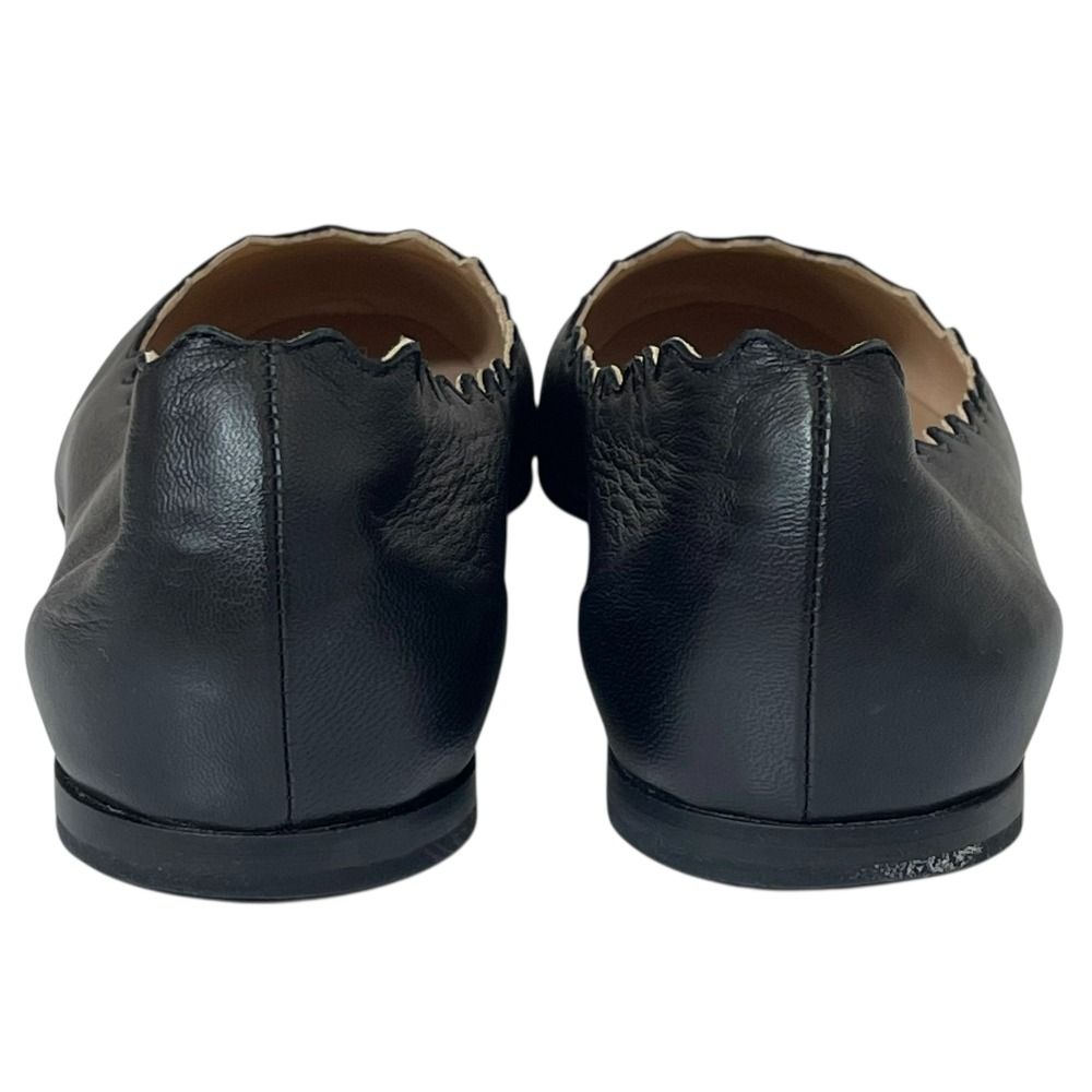 Chloé ブラック フラットシューズ 36 良品 Chloe クロエ スカラップ フラットシューズ パンプス 36/23cm相当