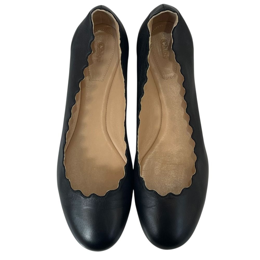 良品 Chloe クロエ スカラップ フラットシューズ パンプス 36/23cm相当